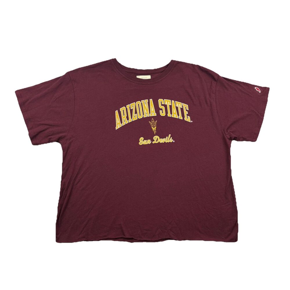 Arizona State Sun Devils Cropped T Shirt Womens XL Red Short Sleeve NWT